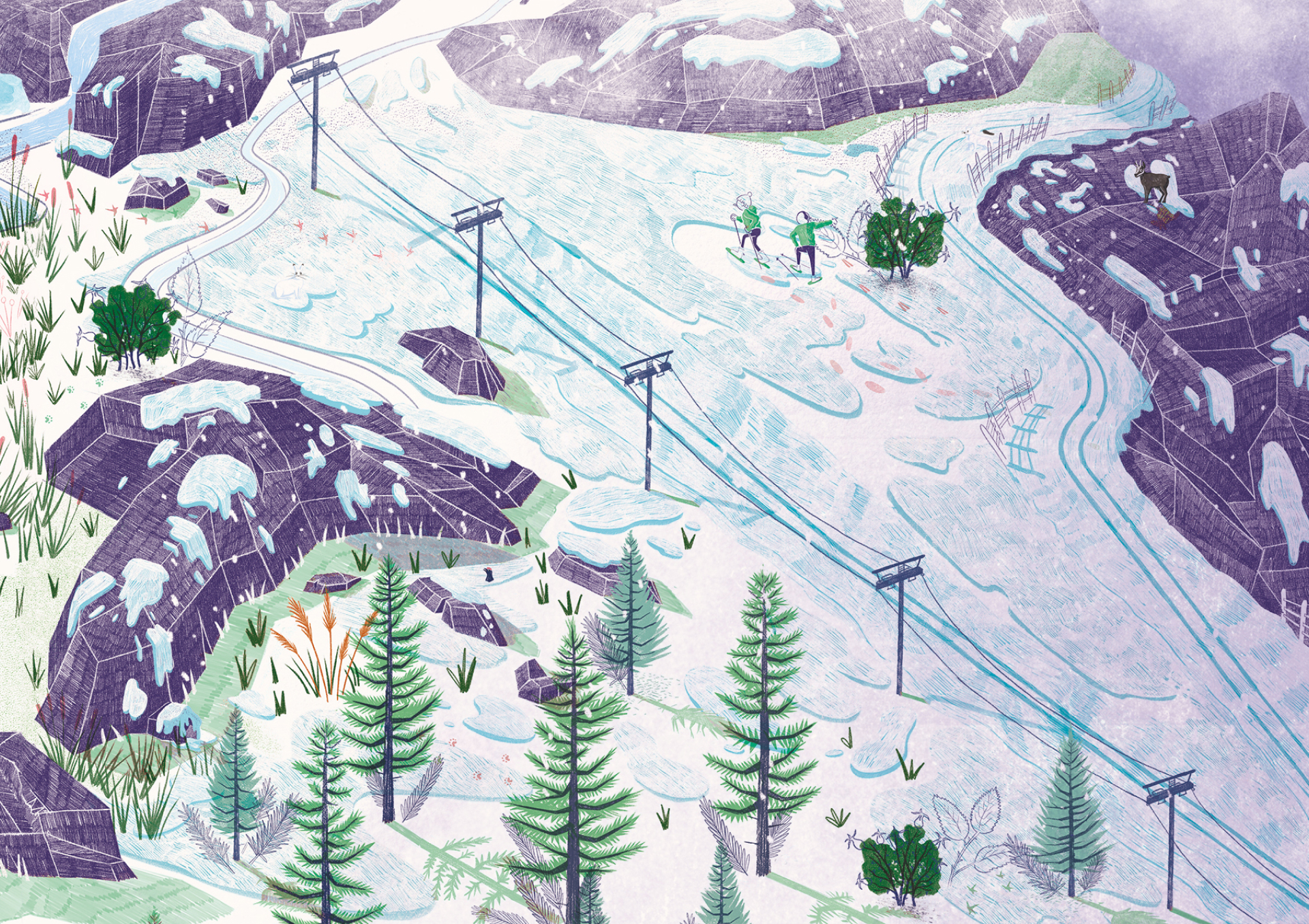 Illustration d'une piste de ski